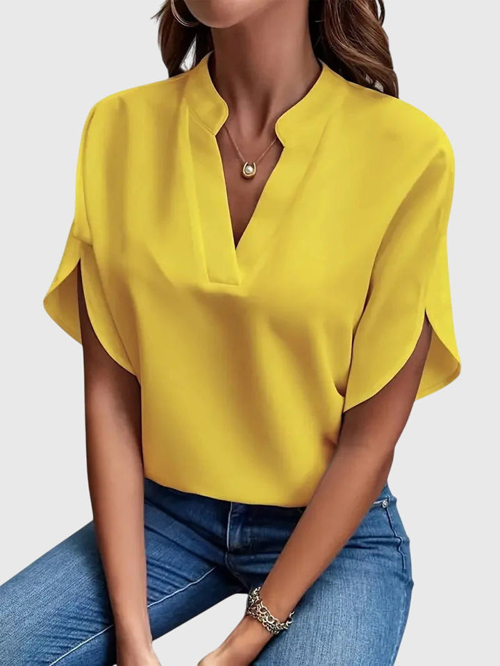 Lydia | Weiche und Elegante V-Ausschnitt Bluse