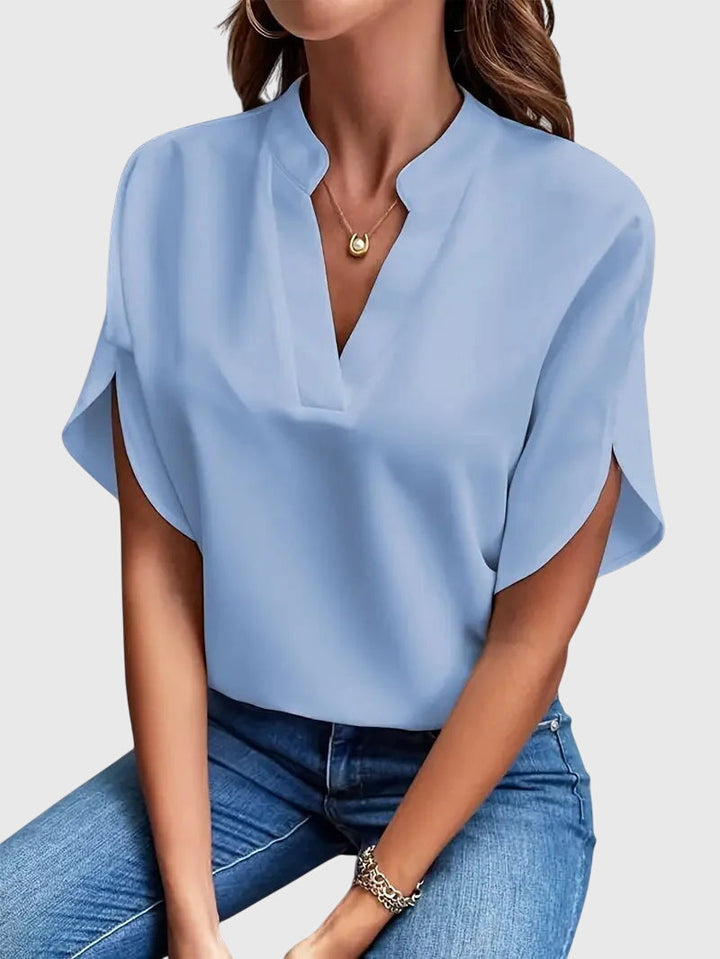 Lydia | Weiche und Elegante V-Ausschnitt Bluse