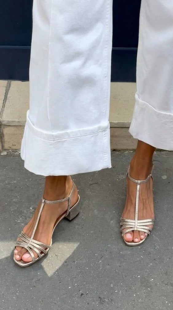 Allegra | Elegante Goldene Sandalen für den Alltag
