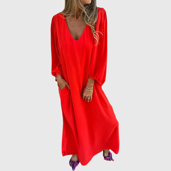 Imke | Lange Boho Kleid mit Taschen