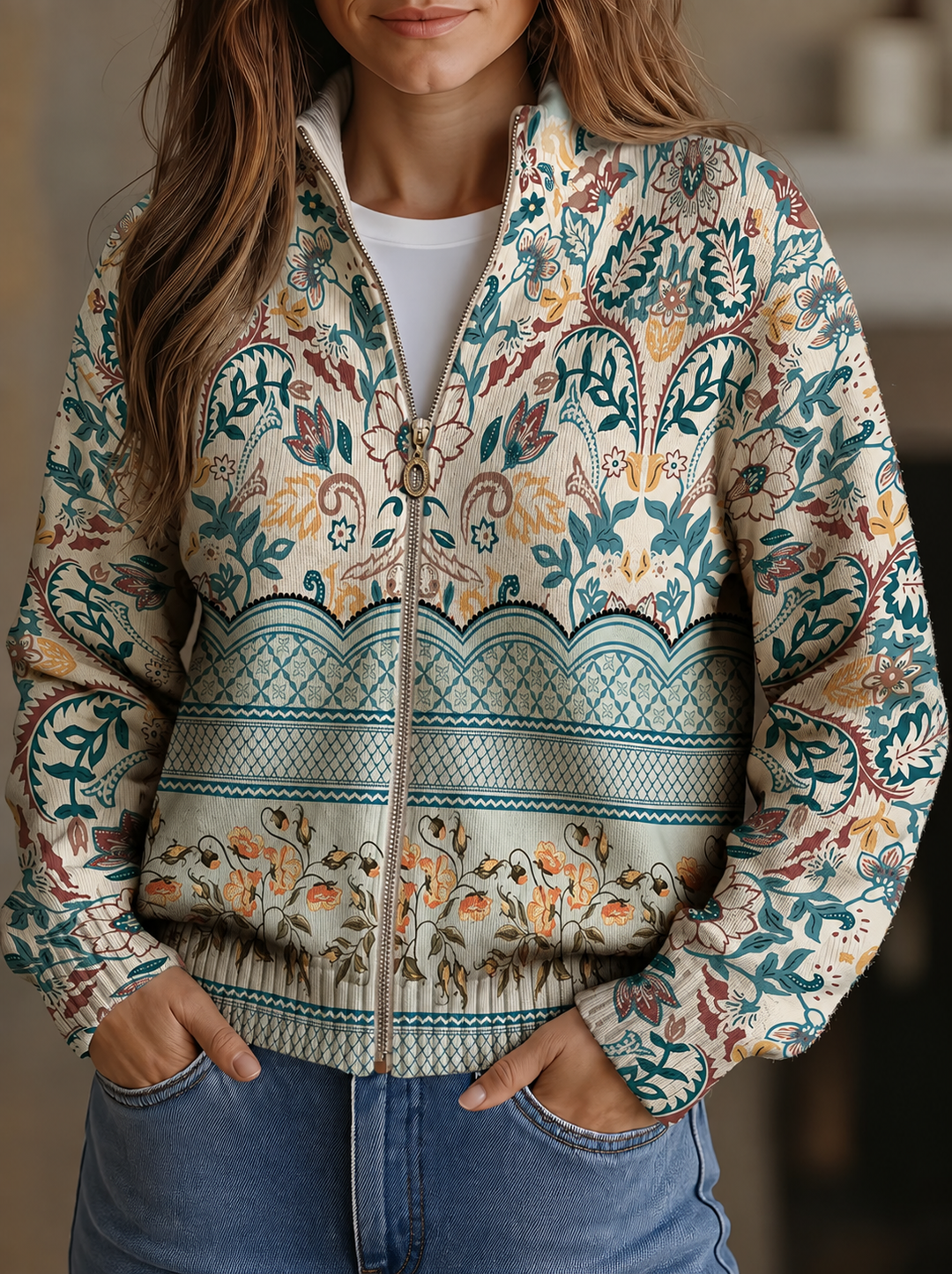 Olivia - Vintage Blumen Botanischer Randdruck