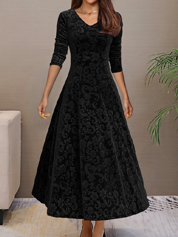 Carine | Elegantes Samtkleid für Feiertage