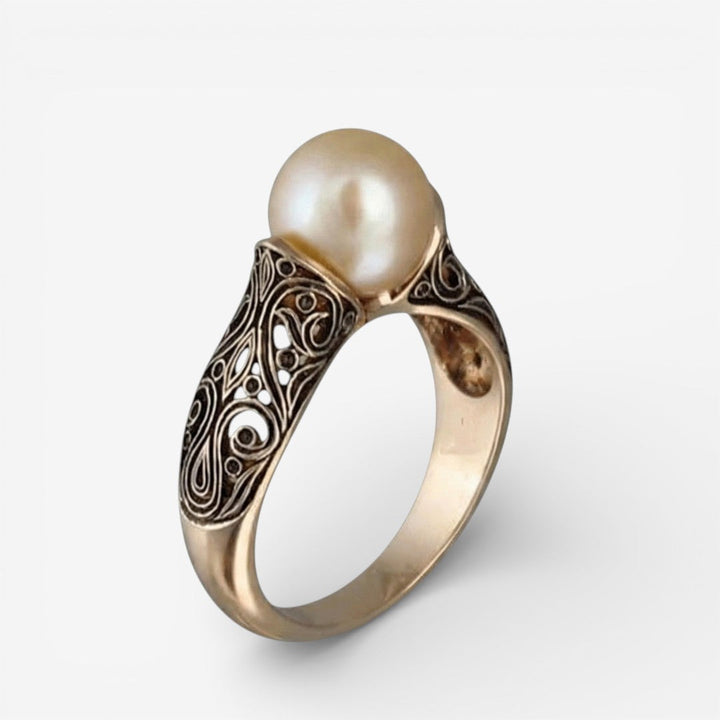 Vintage Goldring mit Perle