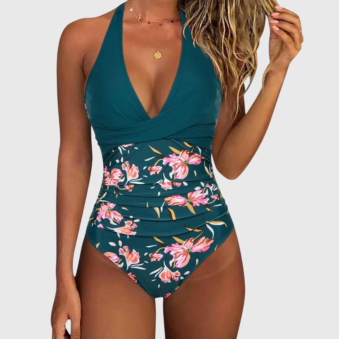 Silvia | Eleganter einteiliger Bikini mit V-Ausschnitt