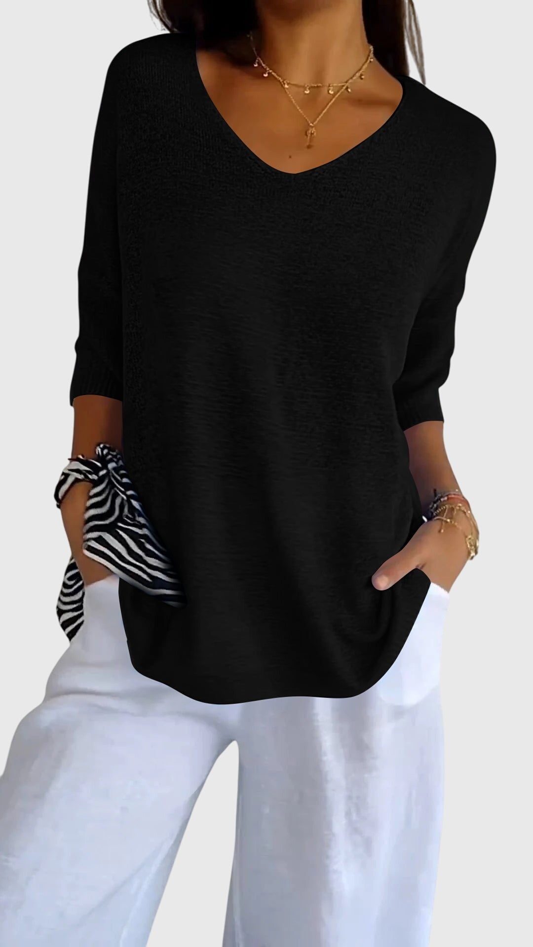Caroline | Elegantes Top mit V-Ausschnitt