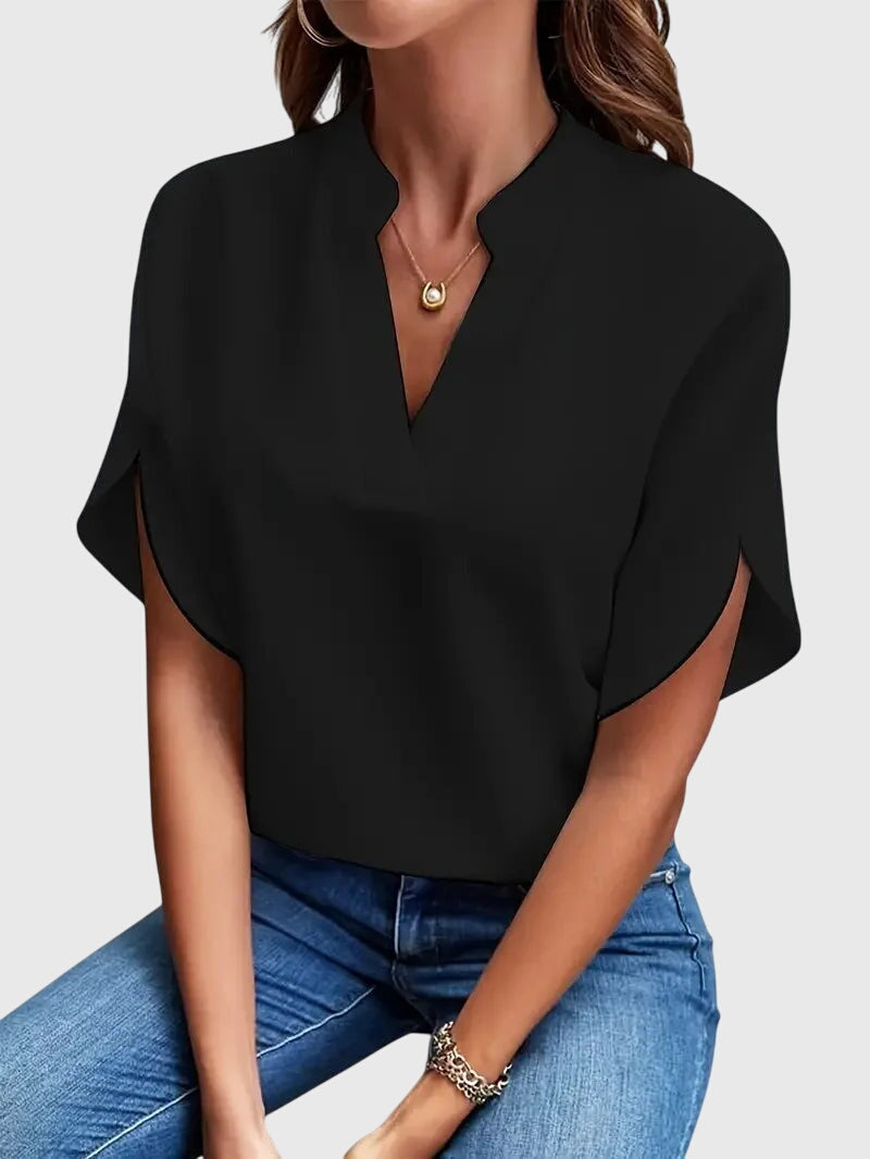 Lydia | Weiche und Elegante V-Ausschnitt Bluse