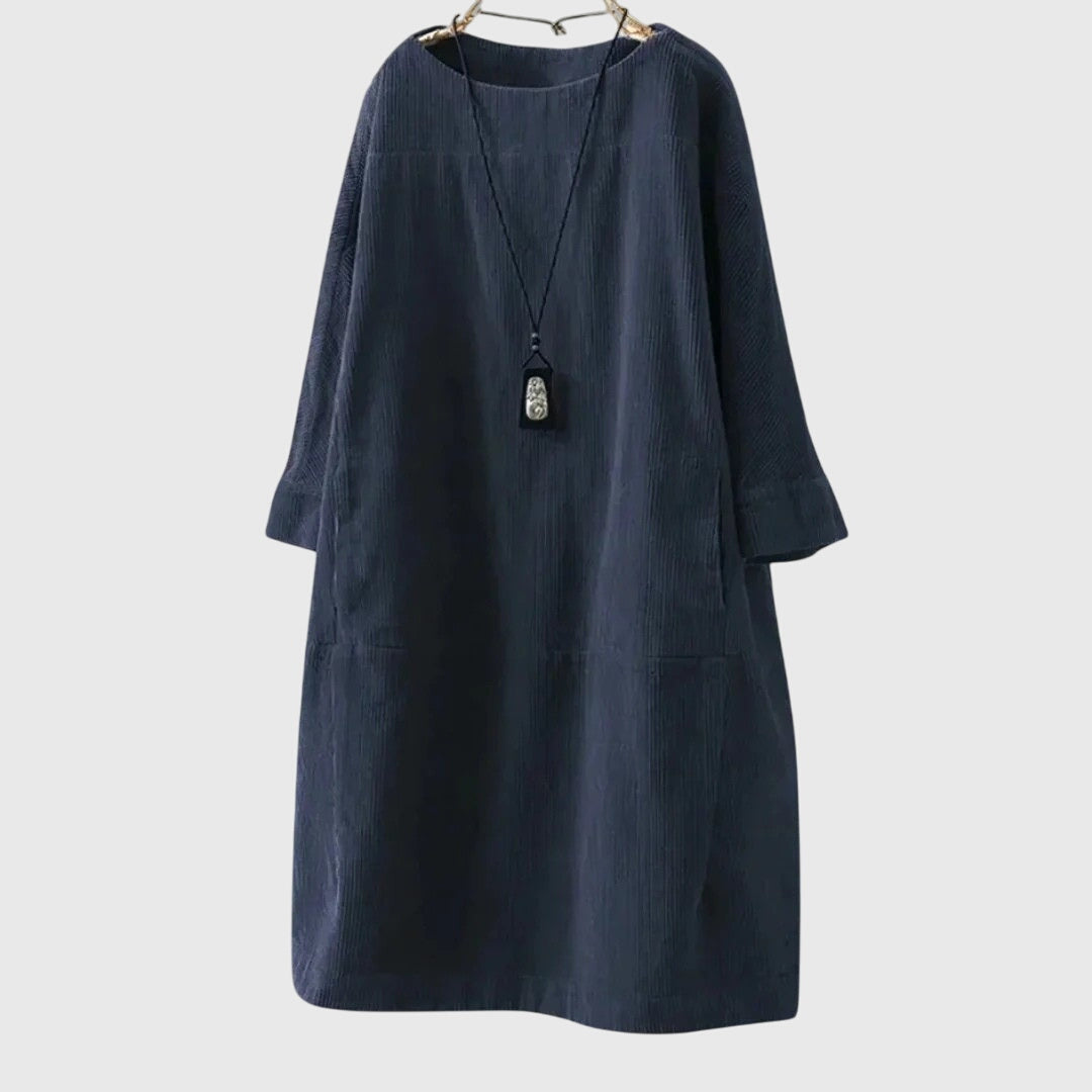 Jette | Midi Kleid aus Baumwollvelours