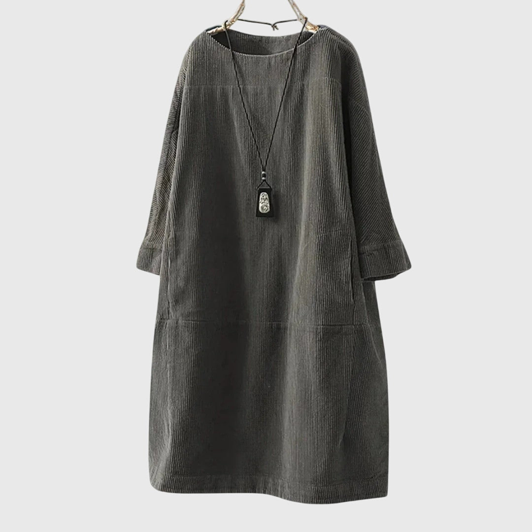 Jette | Midi Kleid aus Baumwollvelours