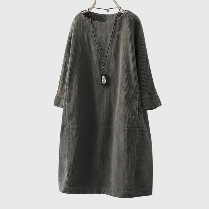 Jette | Midi Kleid aus Baumwollvelours