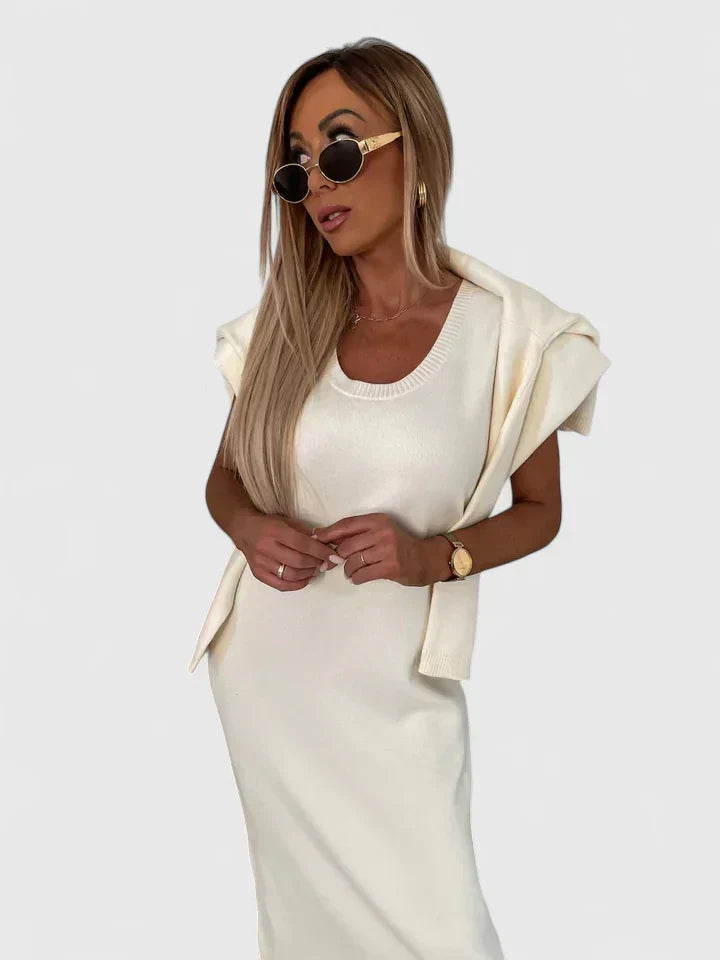 Tine | Elegantes Kleid und Rollkragenpullover-Set