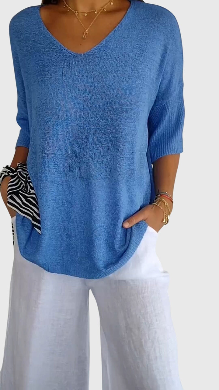 Caroline | Elegantes Top mit V-Ausschnitt