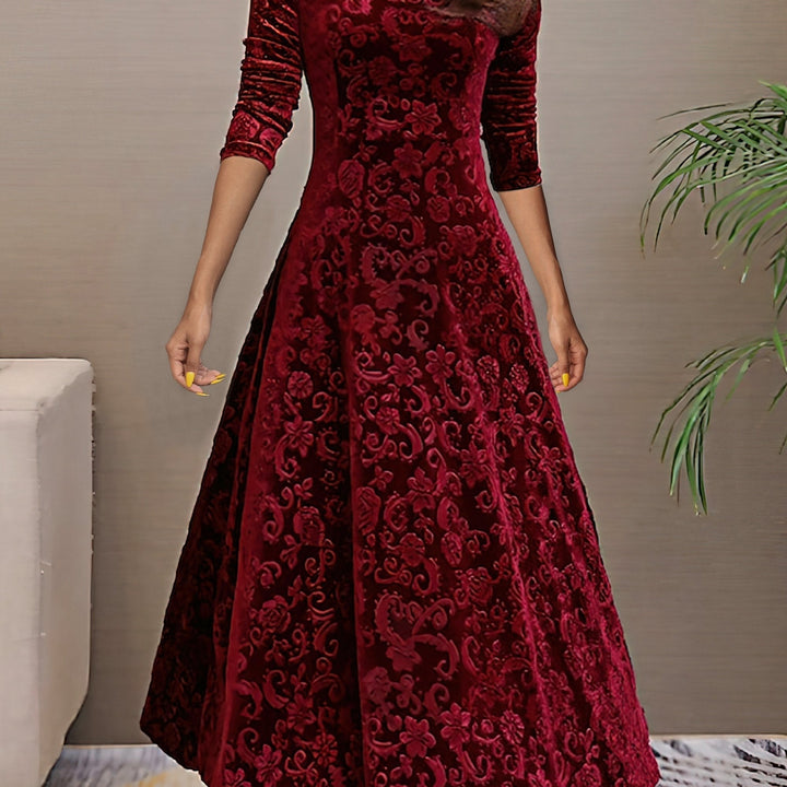 Carine | Elegantes Samtkleid für Feiertage