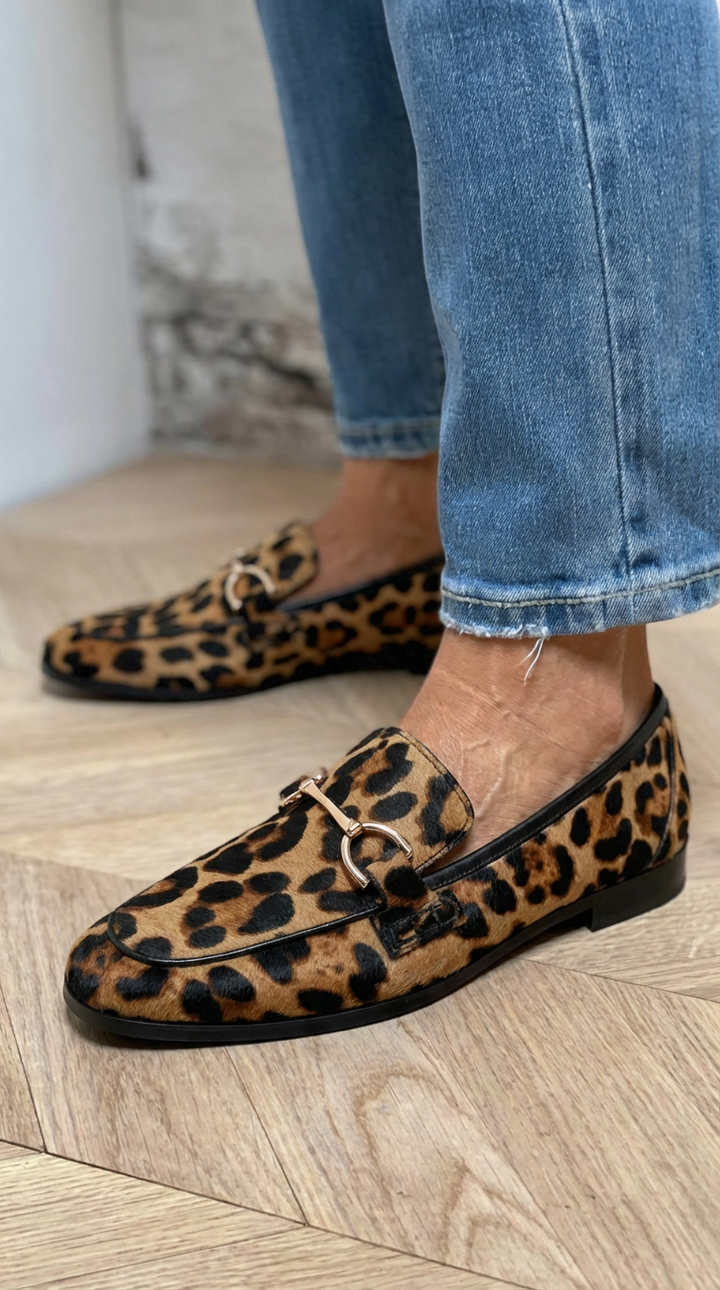 Adrianna - Gewagte Leopard Mokassins