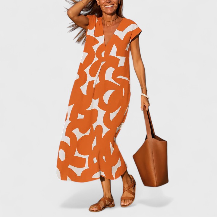 Lotte | V-Ausschnitt Schwebendes Kleid