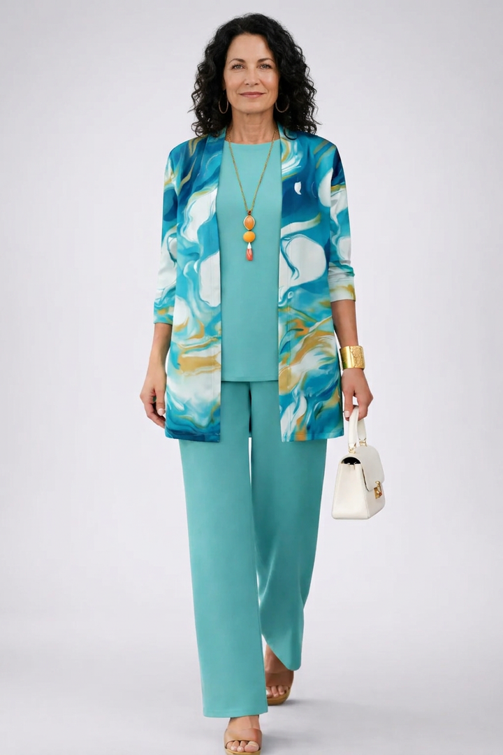 Gerda | Dreiteiliges Set in Blau