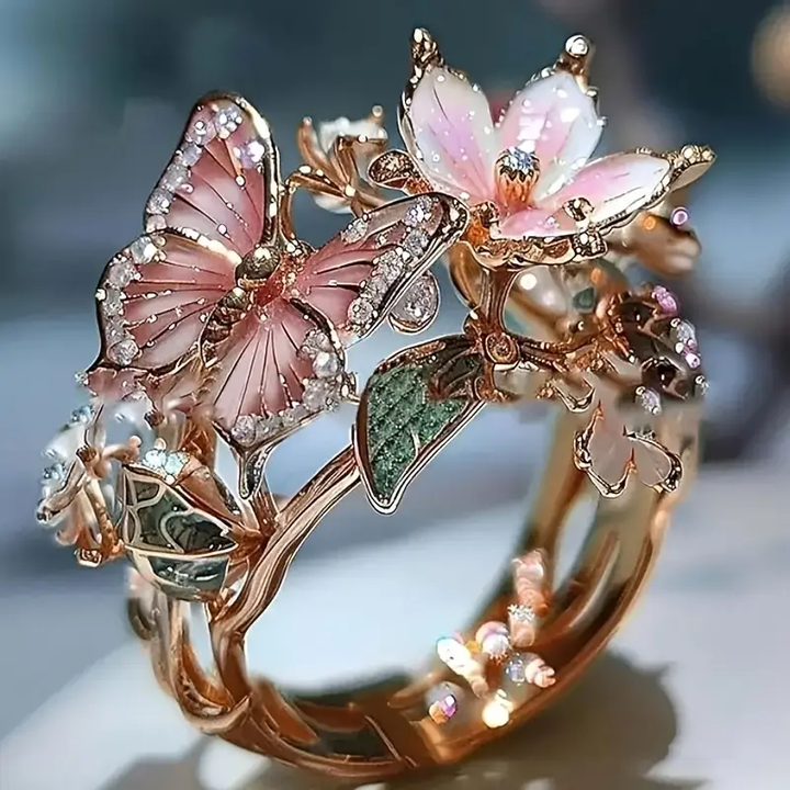 Zirkonia Ring Schmetterling Natur Licht