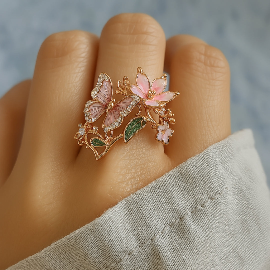 Zirkonia Ring Schmetterling Natur Licht
