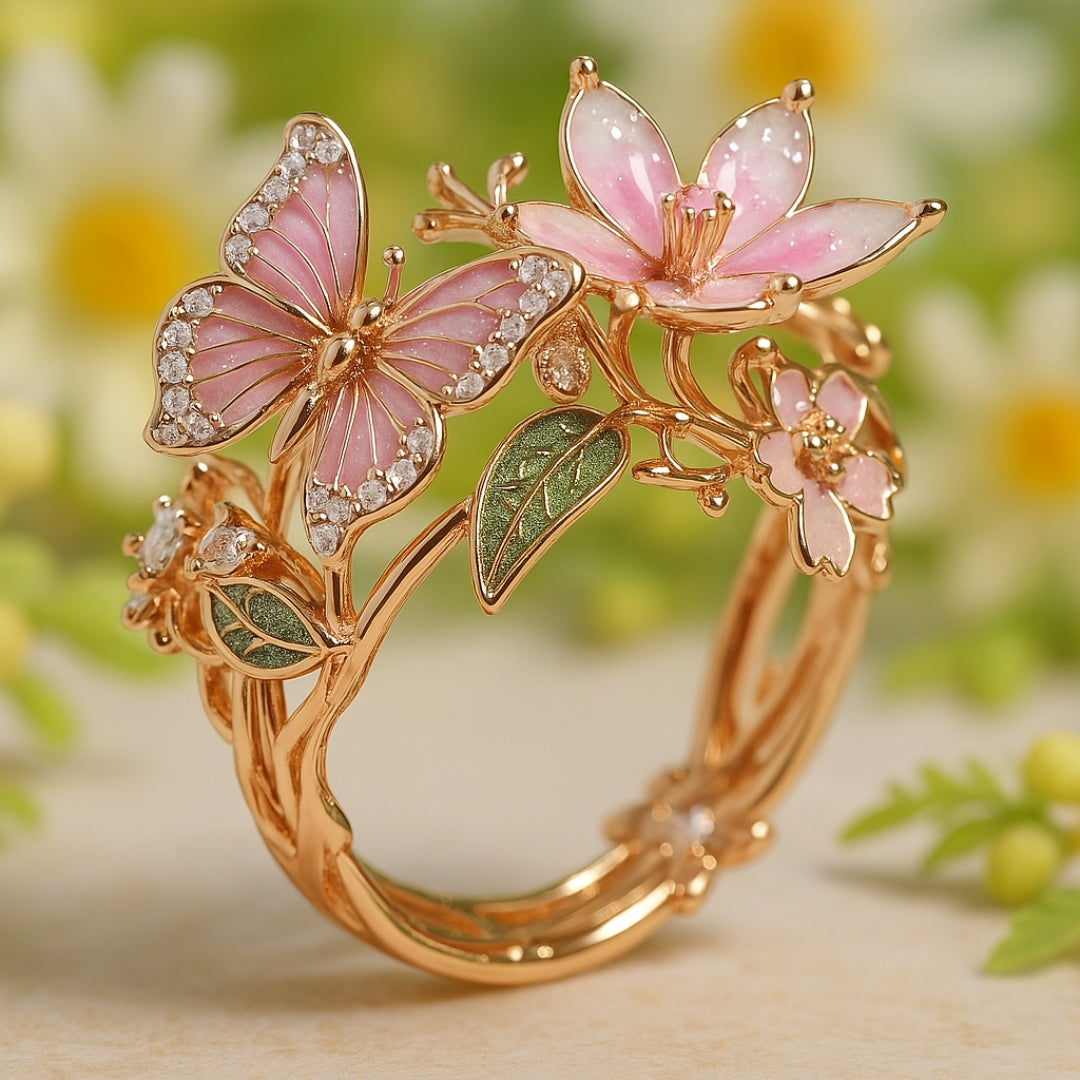 Zirkonia Ring Schmetterling Natur Licht