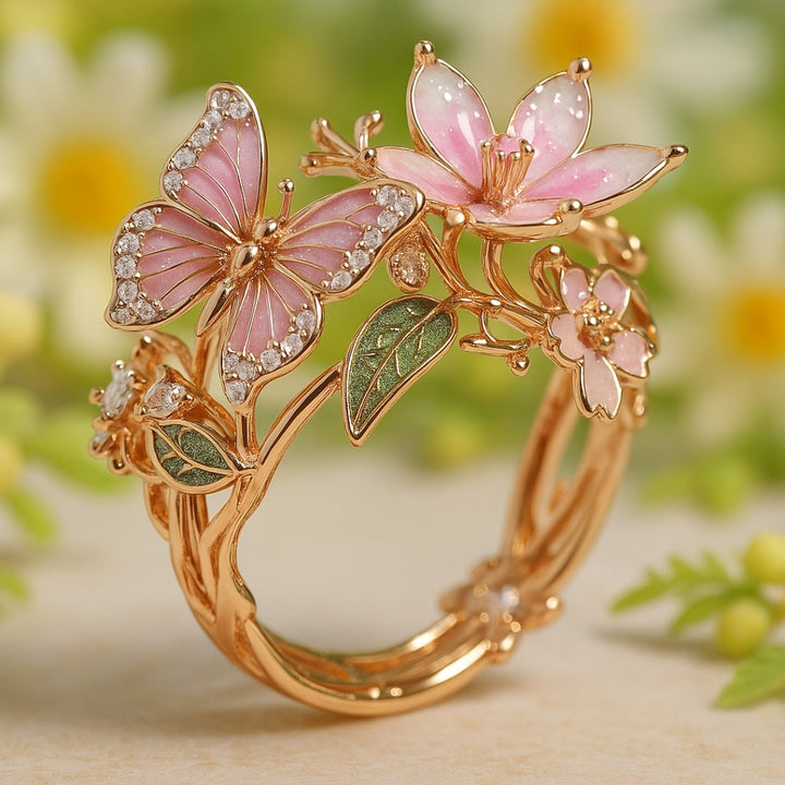 Zirkonia Ring Schmetterling Natur Licht