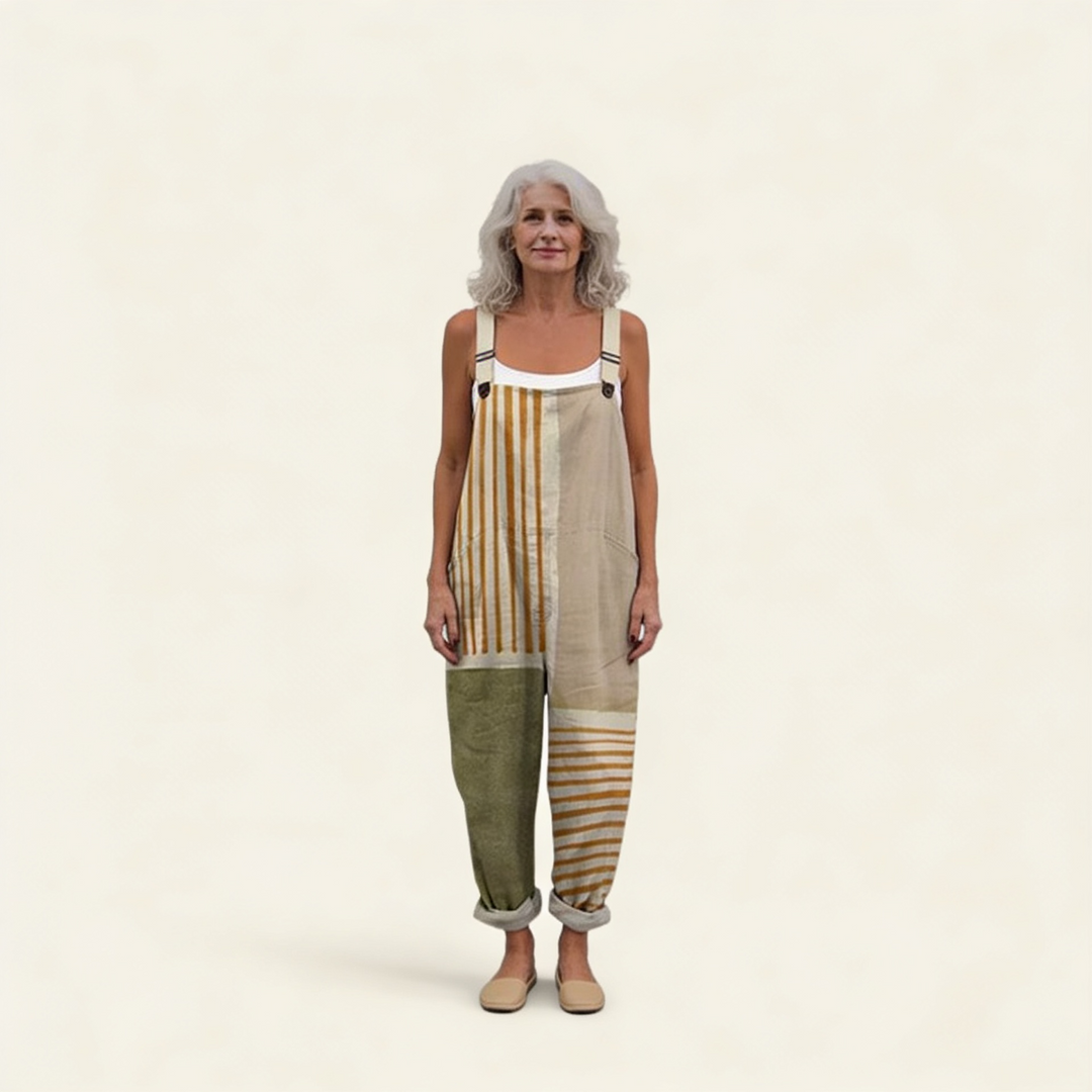 Juliette | natürliche gestreifte, helle und raffinierte Kleid