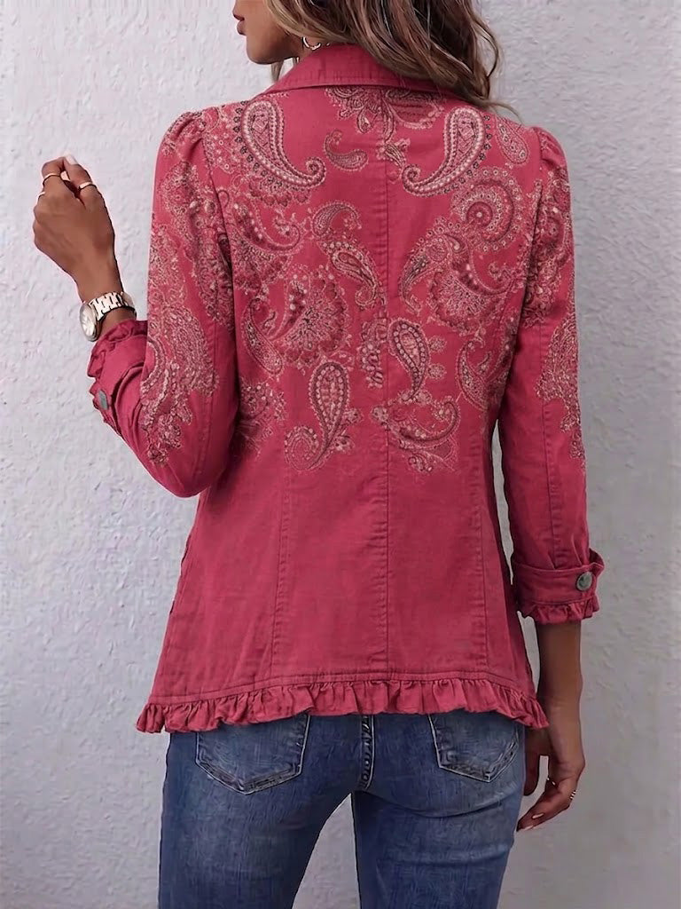 Henriette | Vintage Paisley Druck Plissierter Mantel