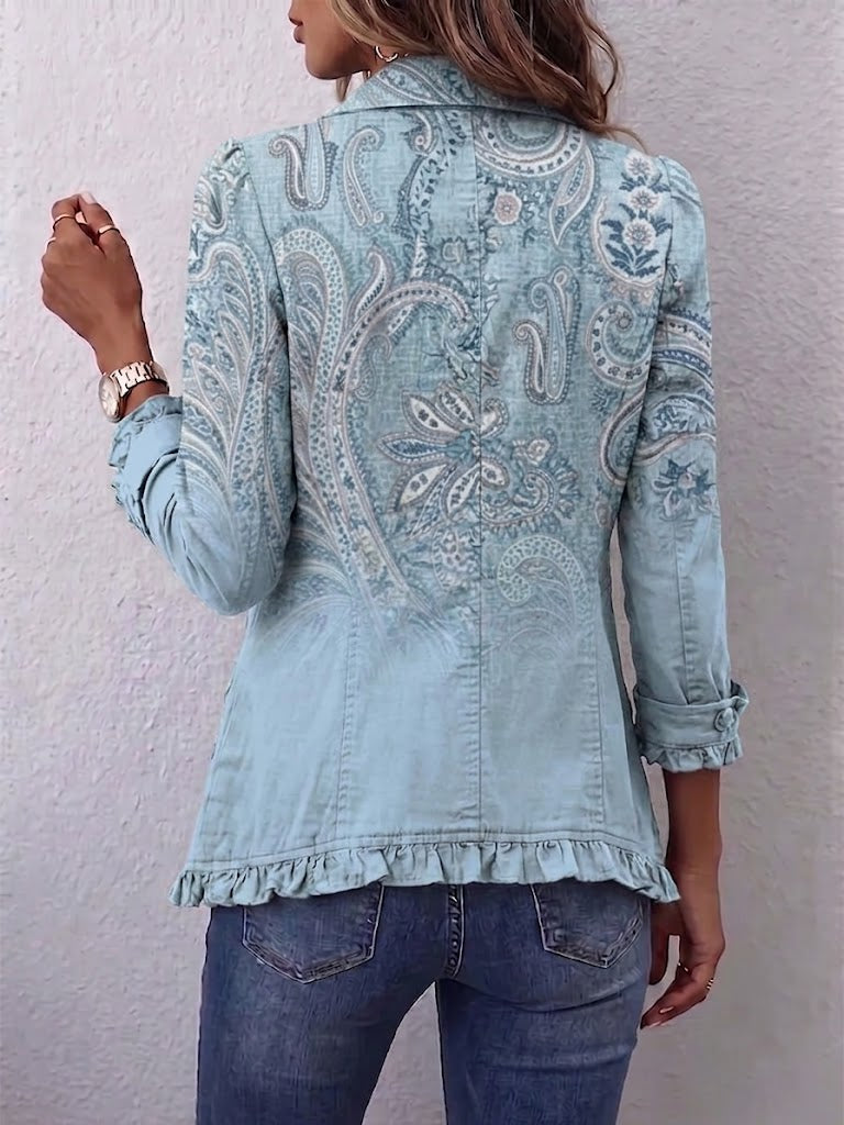 Brigitte | Vintage Paisley Print Plissierter Mantel