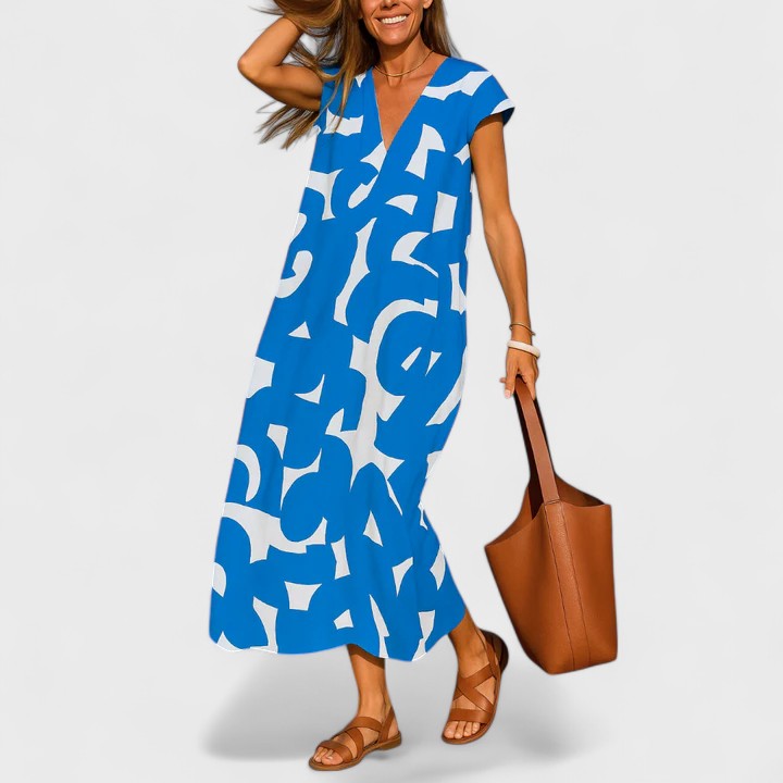 Lotte | V-Ausschnitt Schwebendes Kleid