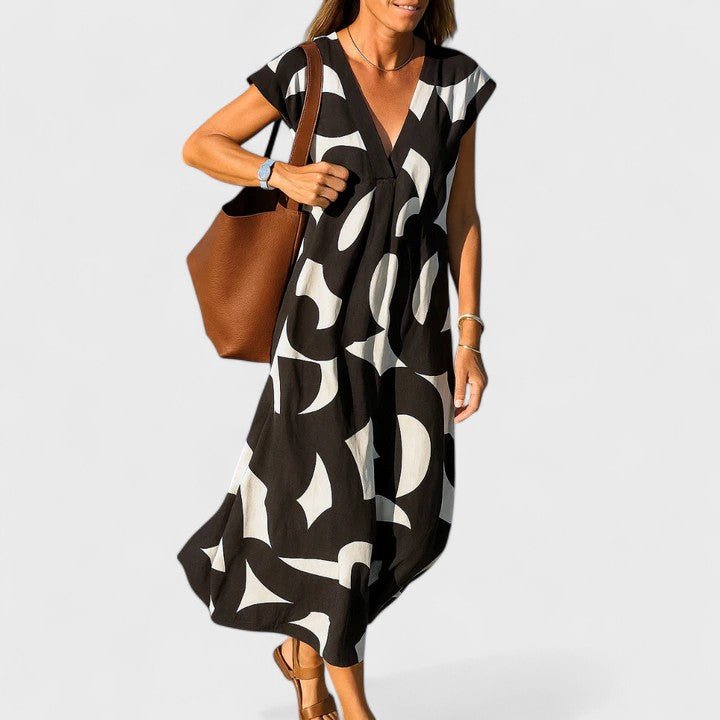Lotte | V-Ausschnitt Schwebendes Kleid
