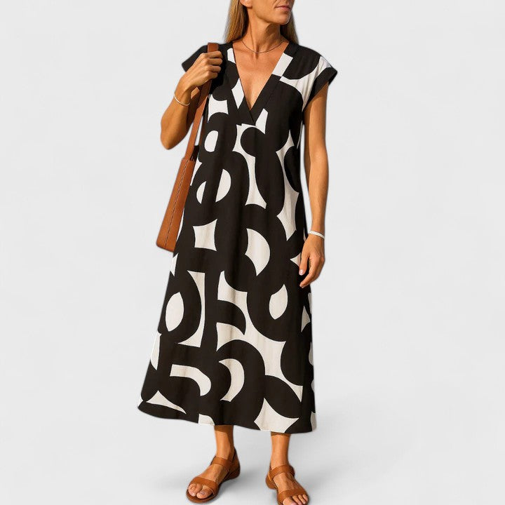Lotte | V-Ausschnitt Schwebendes Kleid